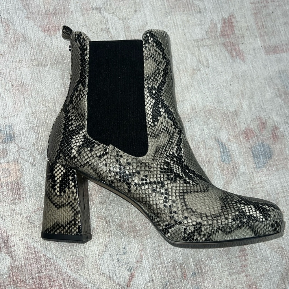French Connection snake skin booties